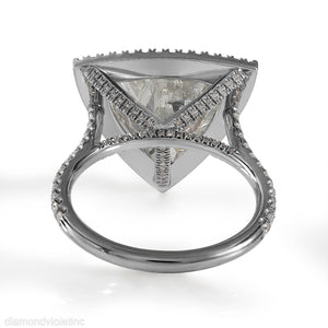 RESERVED... GIA 6.01ct Estate Vintage Trillion Diamond Halo Engagement Weeding Platinum Ring