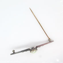 Load image into Gallery viewer, 2.48ct Antique Vintage Edwardian Opal and Rose cut Diamond Silver Brooch Bar-Pin