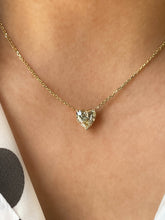 Load image into Gallery viewer, Reserved GIA 2.07ct Estate Vintage Heart Diamond Pendant Necklace in 18k Yellow Gold