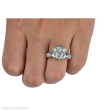 Load image into Gallery viewer, GIA 1.43ct Estate Vintage Heart Diamond Claddagh Engagement Wedding Platinum Ring