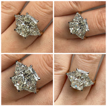 Load image into Gallery viewer, GIA 5.06ct Estate Vintage Cushion Diamond Engagement Wedding 18k Yellow Gold Platinum Ring