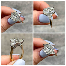 Load image into Gallery viewer, GIA 5.06ct Estate Vintage Cushion Diamond Engagement Wedding 18k Yellow Gold Platinum Ring