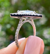 Load image into Gallery viewer, GIA 4.01ct Estate Vintage Trillion Diamond Halo Engagement Wedding Platinum Ring