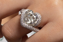 Load image into Gallery viewer, GIA 8.21ct Estate Vintage Heart Diamond 18 White Gold Engagement Anniversary Ring