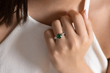 Load image into Gallery viewer, GIA 4.52ct Green Tsavorite Diamond Three Stone Engagement Wedding Platinum Ring