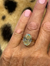 Load image into Gallery viewer, Reserved GIA 7.14ctw Canary Estate Oval Diamond Solitaire Engagement 18K Yellow Gold Ring