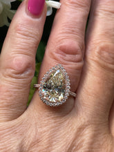 Load image into Gallery viewer, Reserved GIA 5.50ct Estate Vintage Pear Diamond Engagement Wedding 14k Rose Gold Ring