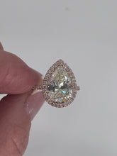 Load image into Gallery viewer, Reserved GIA 5.50ct Estate Vintage Pear Diamond Engagement Wedding 14k Rose Gold Ring