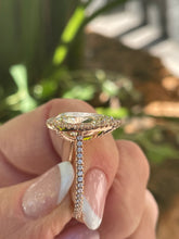 Load image into Gallery viewer, Reserved GIA 5.50ct Estate Vintage Pear Diamond Engagement Wedding 14k Rose Gold Ring