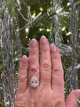 Load image into Gallery viewer, Reserved GIA 5.50ct Estate Vintage Pear Diamond Engagement Wedding 14k Rose Gold Ring