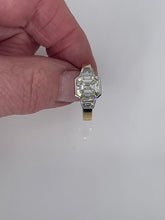 Load image into Gallery viewer, Reserved GIA 3.75CT Estate Vintage Emerald Diamond 3 Stone Engagement Wedding Platinum, 18KYG Ring