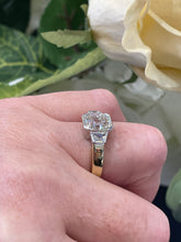 Load image into Gallery viewer, Reserved GIA 3.75CT Estate Vintage Emerald Diamond 3 Stone Engagement Wedding Platinum, 18KYG Ring