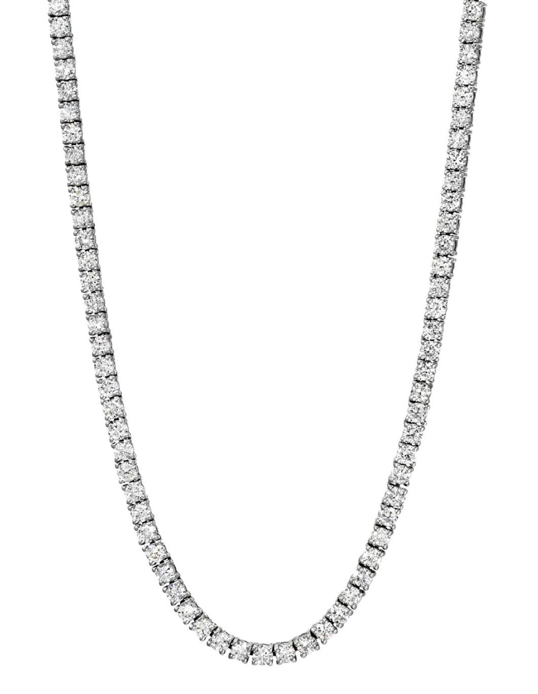 Reserved 9.10ct Estate Vintage Round Diamond Tennis Necklace in 14k White Gold