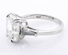 Load image into Gallery viewer, GIA 5.62ct Estate Vintage Emerald cut Diamond Engagement Wedding Platinum Ring