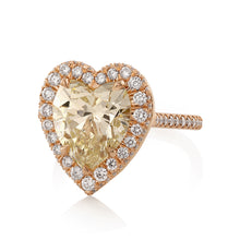 Load image into Gallery viewer, GIA  5.06ct Estate Vintage Heart Diamond Engagement Wedding  Rose Gold Ring