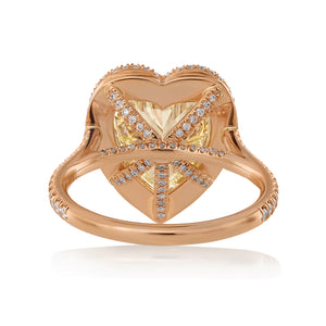 GIA  5.06ct Estate Vintage Heart Diamond Engagement Wedding  Rose Gold Ring