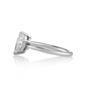 GIA 2.19ct Estate Radiant Pear Diamond Right-hand Platinum Ring