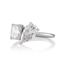 Load image into Gallery viewer, GIA 2.19ct Estate Radiant Pear Diamond Right-hand Platinum Ring