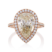 Load image into Gallery viewer, Reserved GIA 5.50ct Estate Vintage Pear Diamond Engagement Wedding 14k Rose Gold Ring