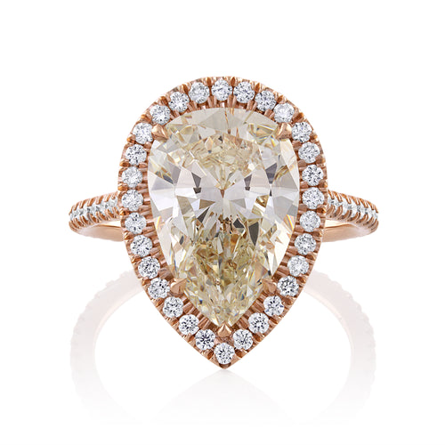 Reserved GIA 5.50ct Estate Vintage Pear Diamond Engagement Wedding 14k Rose Gold Ring