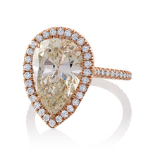 Load image into Gallery viewer, Reserved GIA 5.50ct Estate Vintage Pear Diamond Engagement Wedding 14k Rose Gold Ring