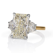 Load image into Gallery viewer, GIA 6.04ct Estate Vintage Radiant Diamond Engagement Wedding 18k Yellow Gold Platinum Ring