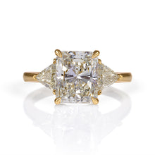 Load image into Gallery viewer, GIA 3.57ct Estate Vintage Radiant Diamond Engagement Wedding 18k Yellow Gold Ring