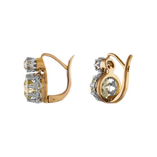 Load image into Gallery viewer, Victorian GIA 5.21ct Old European Diamond Dangling Platinum 18K Rose Gold Earrings