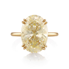 Load image into Gallery viewer, Reserved GIA 7.14ctw Canary Estate Oval Diamond Solitaire Engagement 18K Yellow Gold Ring