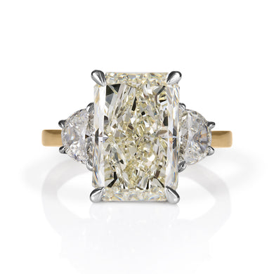 GIA 6.04ct Estate Vintage Radiant Diamond Engagement Wedding 18k Yellow Gold Platinum Ring