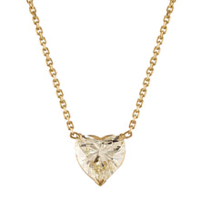 Load image into Gallery viewer, Reserved GIA 2.07ct Estate Vintage Heart Diamond Pendant Necklace in 18k Yellow Gold