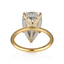 Load image into Gallery viewer, GIA 5.31ct Estate Vintage Pear Diamond Solitaire Engagement Wedding 18k Yellow Gold Platinum Ring