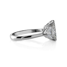 Load image into Gallery viewer, GIA 4.01CT Estate Vintage Radiant Diamond 3 Stone Engagement Wedding Platinum Ring