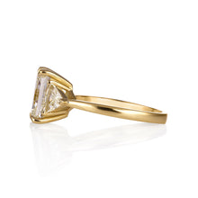 Load image into Gallery viewer, GIA 3.57ct Estate Vintage Radiant Diamond Engagement Wedding 18k Yellow Gold Ring