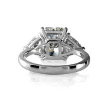 Load image into Gallery viewer, GIA 4.01CT Estate Vintage Radiant Diamond 3 Stone Engagement Wedding Platinum Ring