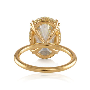 Reserved GIA 7.14ctw Canary Estate Oval Diamond Solitaire Engagement 18K Yellow Gold Ring