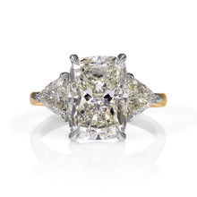 Load image into Gallery viewer, GIA 5.06ct Estate Vintage Cushion Diamond Engagement Wedding 18k Yellow Gold Platinum Ring