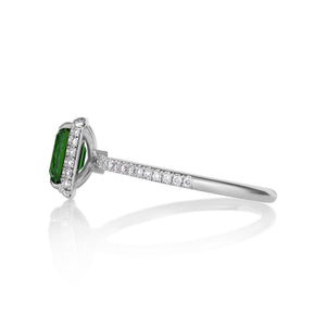 Reserved 1.57ct Estate Vintage Green Tourmaline Diamond Engagement Wedding Ring Platinum