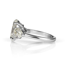 Load image into Gallery viewer, GIA 4.54ct Estate Vintage Oval Diamond 3 Stone Engagement Wedding Platinum Ring