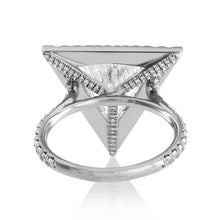 Load image into Gallery viewer, GIA 4.01ct Estate Vintage Trillion Diamond Halo Engagement Wedding Platinum Ring