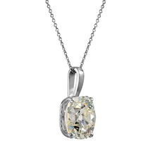 Load image into Gallery viewer, GIA 3.32ct Antique Vintage Old Mine Cushion Diamond Pendant 14k White Gold