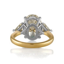 Load image into Gallery viewer, GIA Shy 6ct Estate Vintage Oval Diamond Engagement Wedding 18k YG Platinum Ring