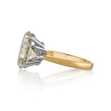 Load image into Gallery viewer, GIA Shy 6ct Estate Vintage Oval Diamond Engagement Wedding 18k YG Platinum Ring