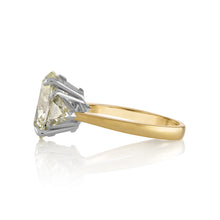 Load image into Gallery viewer, GIA Shy 5ct Estate Vintage Oval Diamond Engagement Wedding 18k YG Platinum Ring